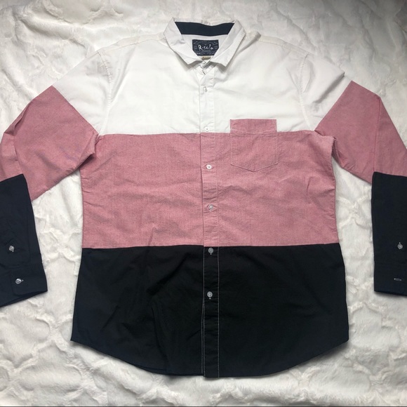 R. Sole Colorblock Oxford Button Down Shirt size X Large - Picture 2 of 11